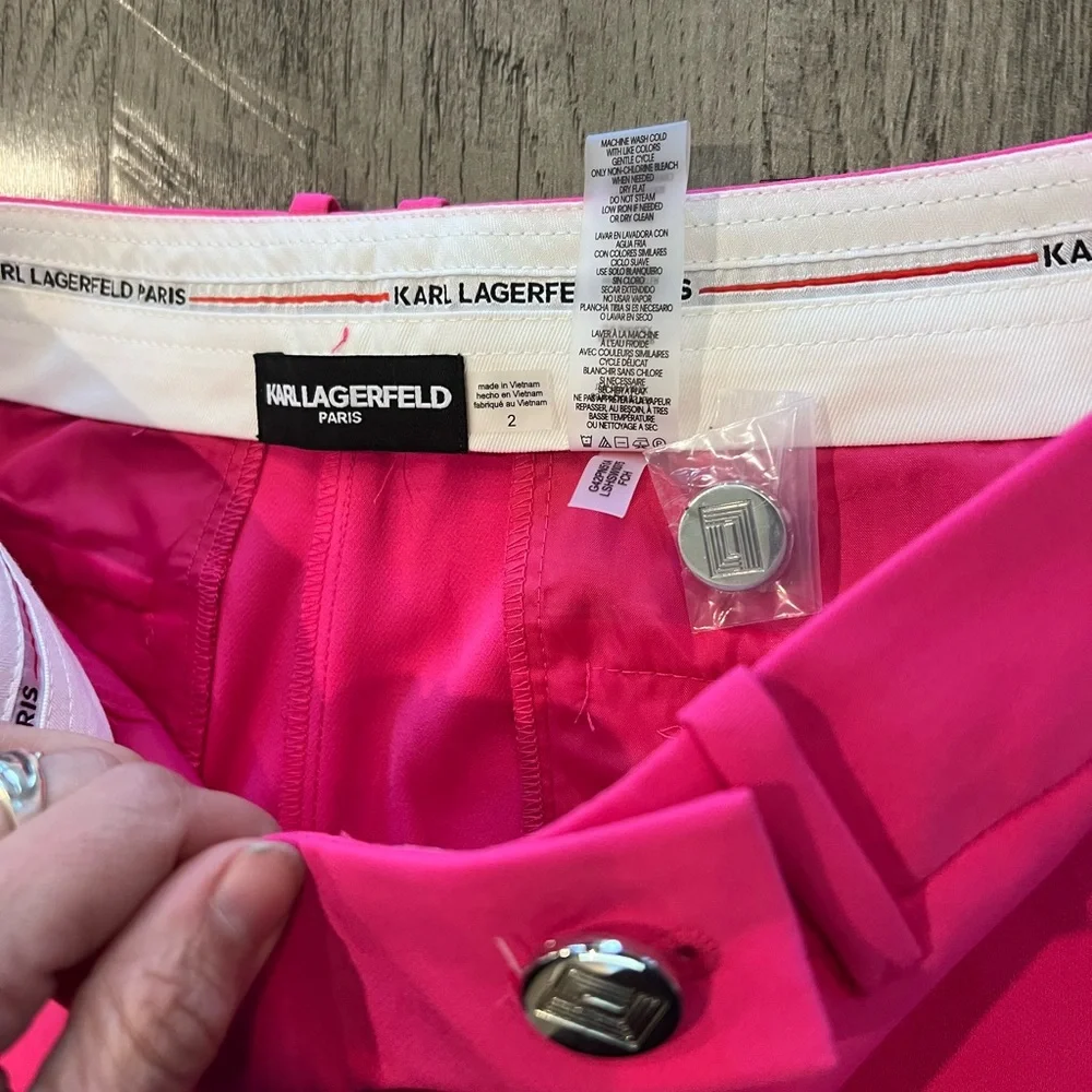 Karl Lagerfeld Bright Pink like new straight leg Trousers - Picture 3 of 5